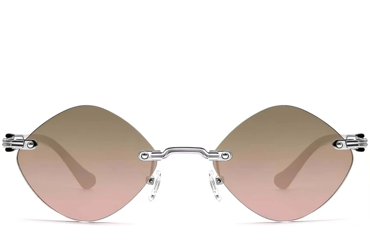 Gafas de sol invisibles de metal plateado #BS2503-0087