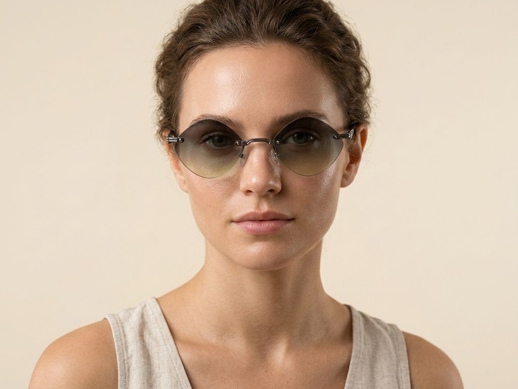 Invisible Grey Metal Sunglasses #BS2503-0088