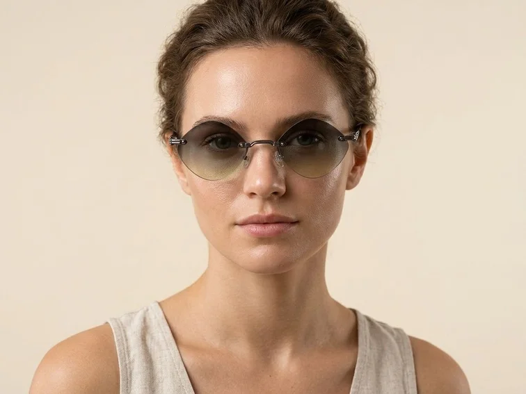 Invisible Grey Metal Sunglasses #BS2503-0088