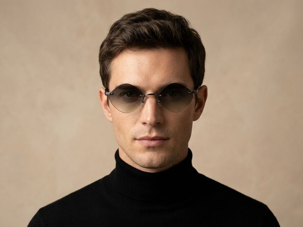 Invisible Grey Metal Sunglasses #BS2503-0088