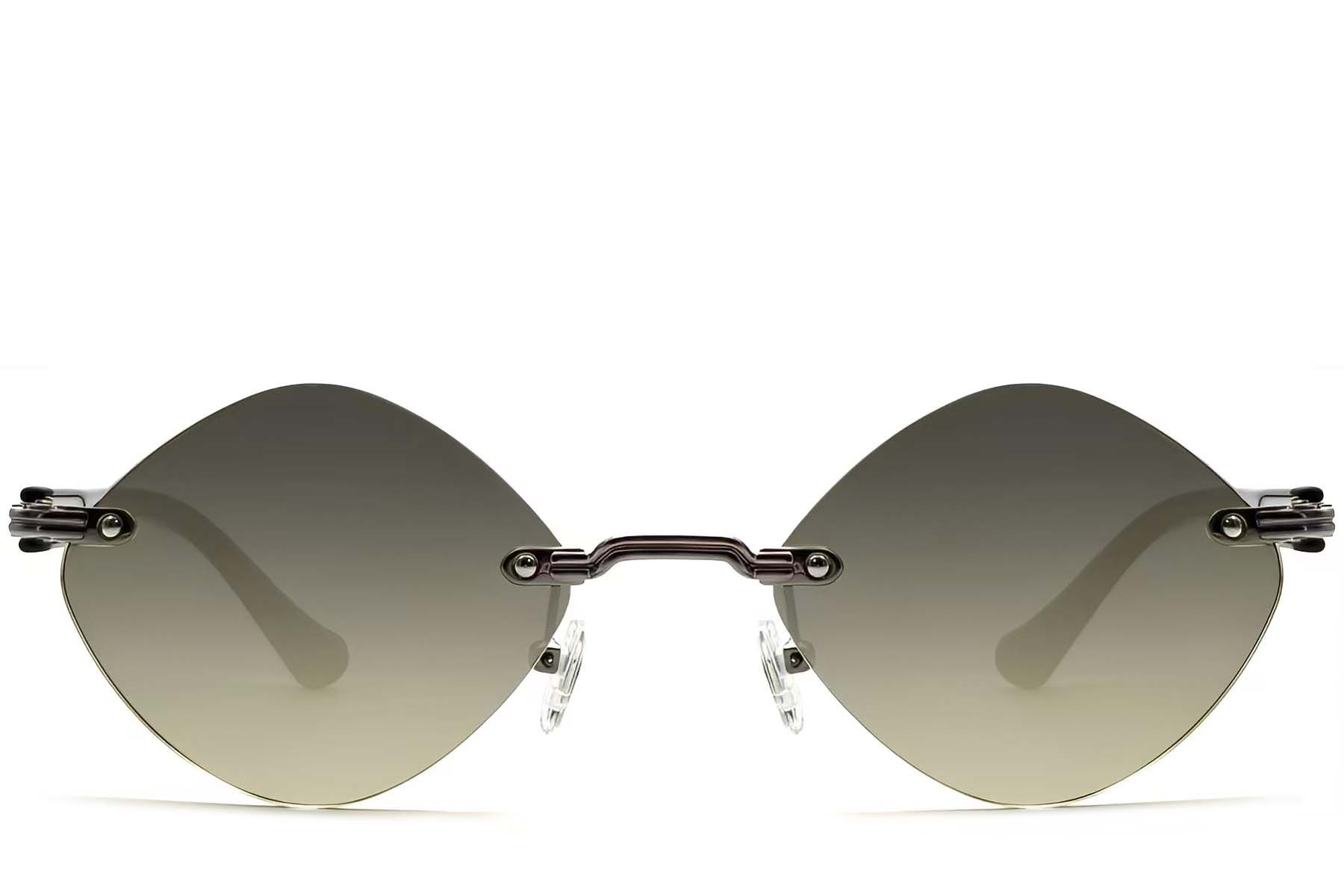 Gafas de sol invisibles de metal gris #BS2503-0088