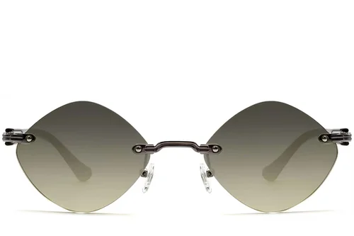 Lunettes de soleil invisibles en métal gris #BS2503-0088