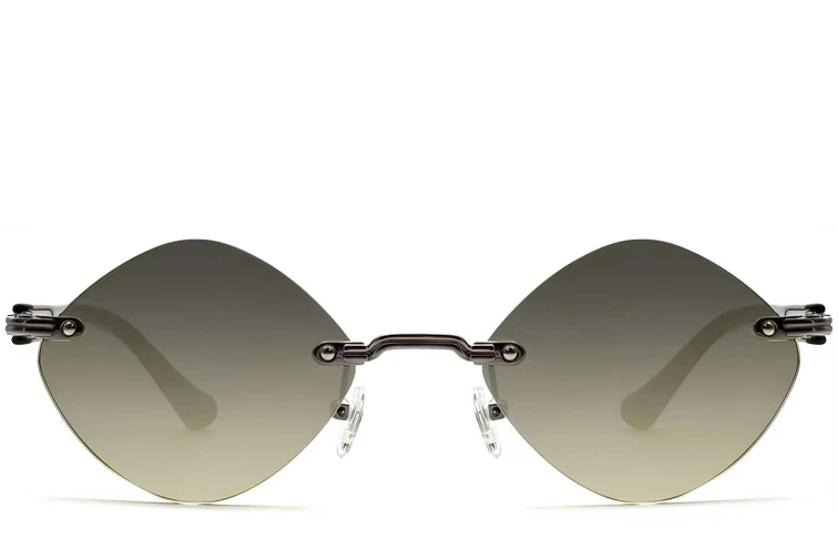 Invisible Grey Metal Sunglasses #BS2503-0088