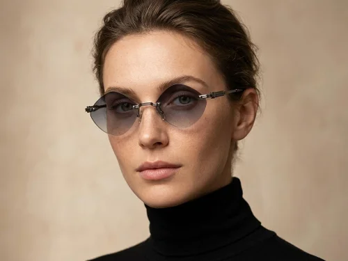 Lunettes de soleil invisibles en métal gris #BS2503-0089