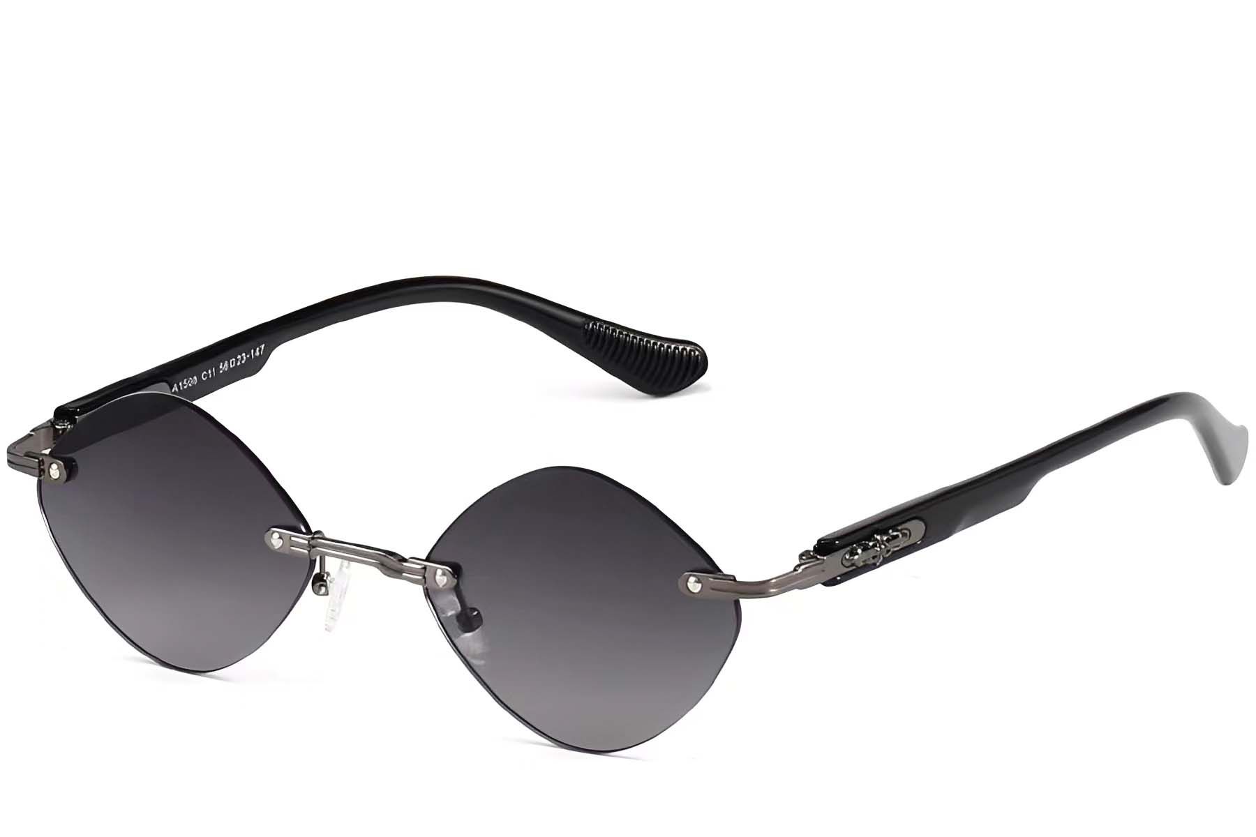 Invisible Grey Metal Sunglasses #BS2503-0089