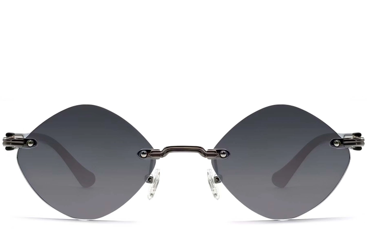 Invisible Grey Metal Sunglasses #BS2503-0089