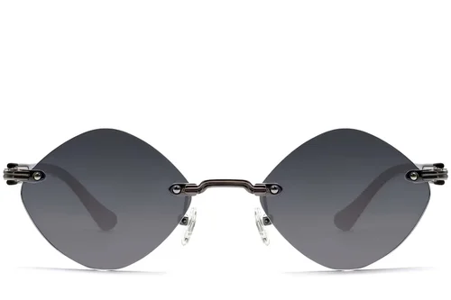 Lunettes de soleil invisibles en métal gris #BS2503-0089