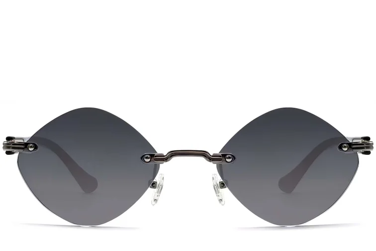 Invisible Grey Metal Sunglasses #BS2503-0089