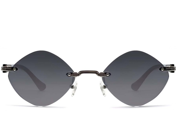 Invisible Grey Metal Sunglasses #BS2503-0089