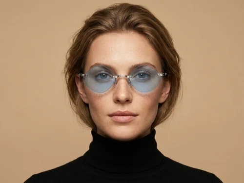 Lunettes de soleil invisibles en métal argenté #BS2503-0090