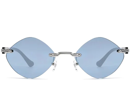 Lunettes de soleil invisibles en métal argenté #BS2503-0090