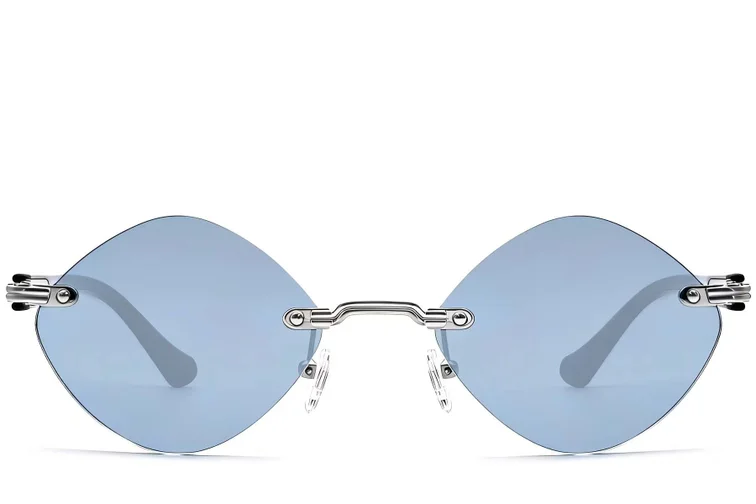 Unsichtbare Sonnenbrille aus silbernem Metall #BS2503-0090