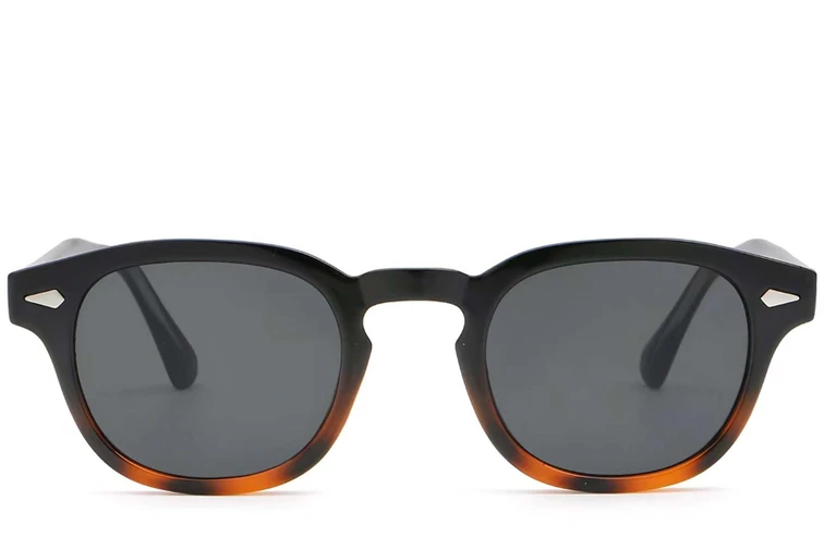 Gafas de sol ovaladas de plástico con diseño de carey # BS2503-0094