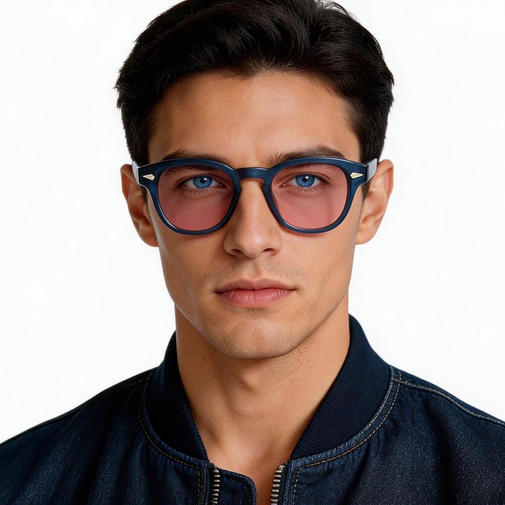 Oval Blue Plastic Sunglasses #BS2503-0095