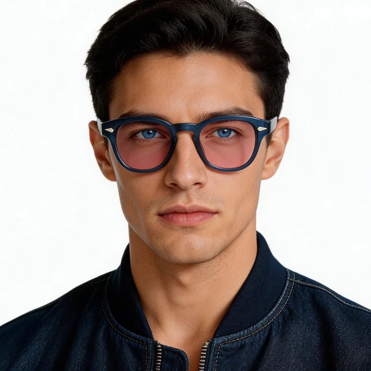 Oval Blue Plastic Sunglasses #BS2503-0095