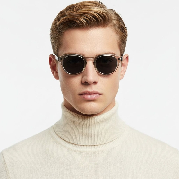 Oval Grey Plastic Sunglasses #BS2503-0097