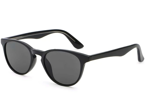 Oval Black Plastic Sunglasses #BS2503-0100