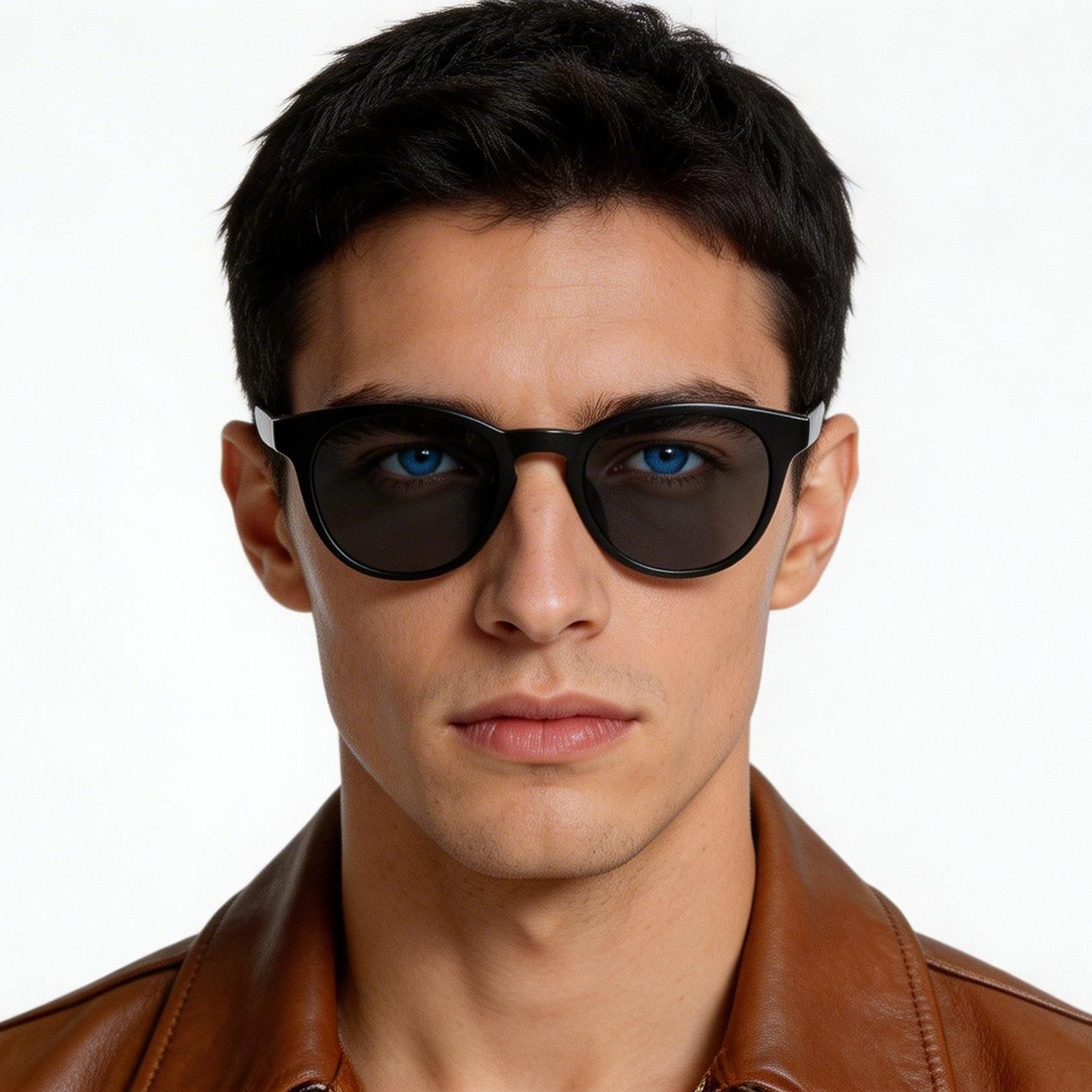 Oval Black Plastic Sunglasses #BS2503-0100