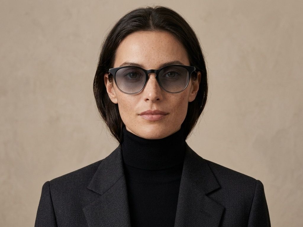 Lunettes de soleil ovales en plastique gris #BS2503-0101