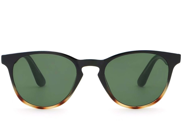 Gafas de sol ovaladas de plástico con diseño de carey # BS2503-0102