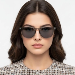 Oval Grey Plastic Sunglasses #BS2503-0103