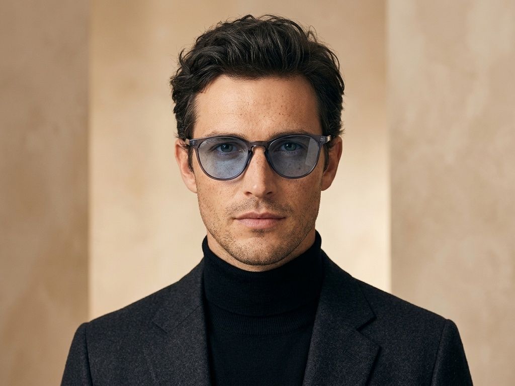 Oval Blue Plastic Sunglasses #BS2503-0106