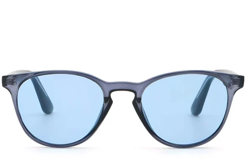 Gafas de sol ovaladas de plástico azul # BS2503-0106