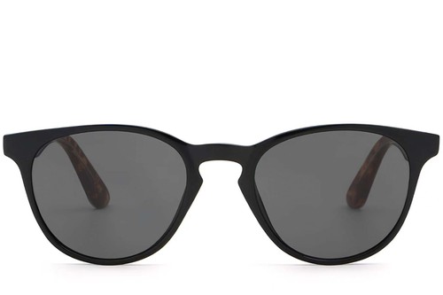 Lunettes de soleil ovales en plastique noir #BS2503-0107