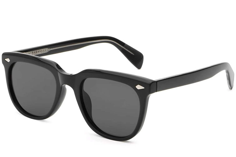 Rectangular Black Plastic Sunglasses #BS2503-0108