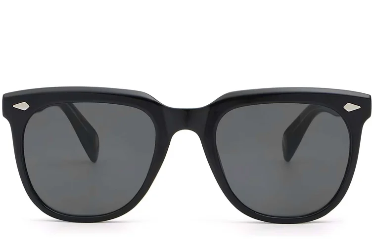 Rechteckige Sonnenbrille aus schwarzem Kunststoff #BS2503-0108