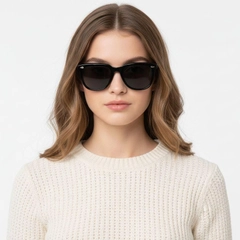 Rectangular Black Plastic Sunglasses #BS2503-0108