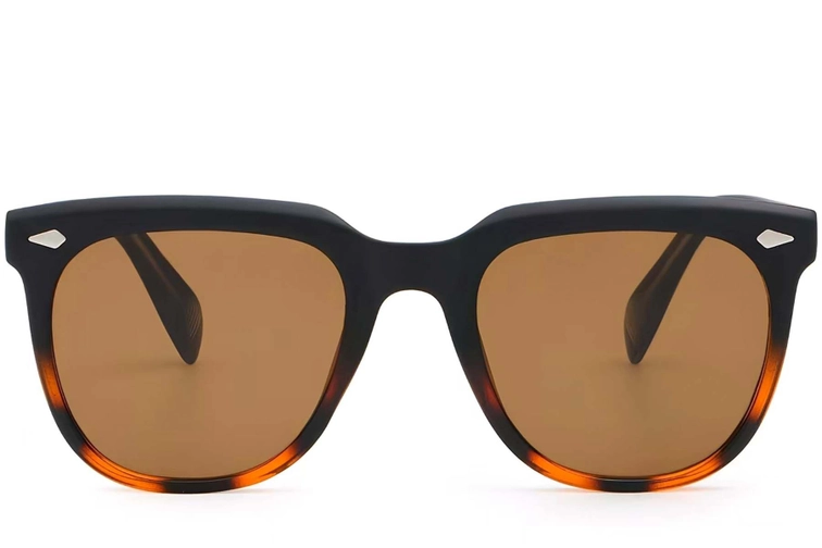 Rechteckige Schildpatt-Sonnenbrille aus Kunststoff #BS2503-0109