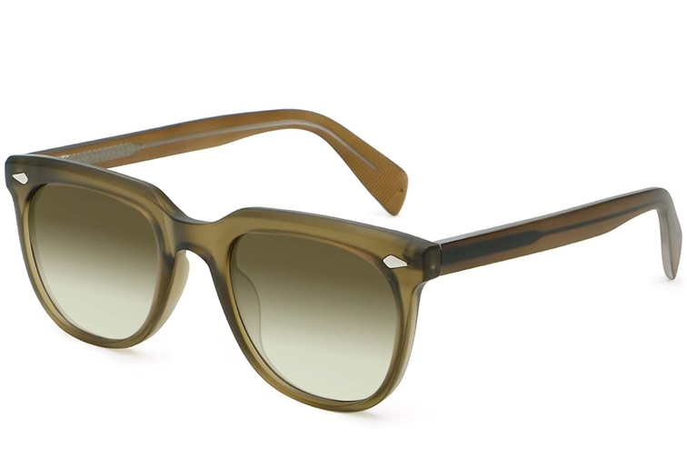 Rectangular Green Plastic Sunglasses #BS2503-0110