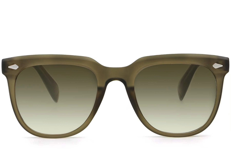 Lunettes de soleil rectangulaires en plastique vert #BS2503-0110