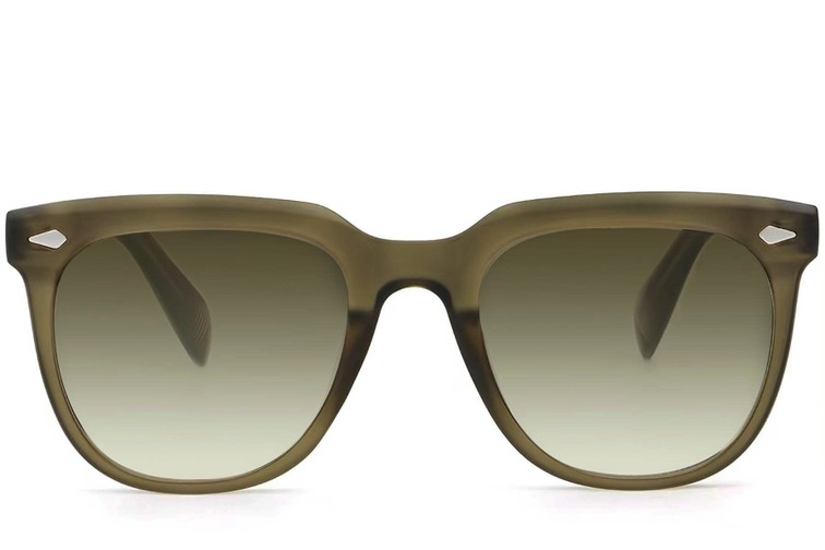 Rectangular Green Plastic Sunglasses #BS2503-0110