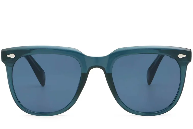 Rechteckige blaue Kunststoff-Sonnenbrille #BS2503-0111