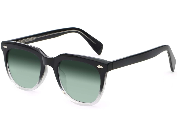 Rectangular Black Plastic Sunglasses #BS2503-0112