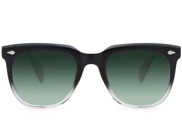 Rechteckige schwarze Kunststoff-Sonnenbrille #BS2503-0112