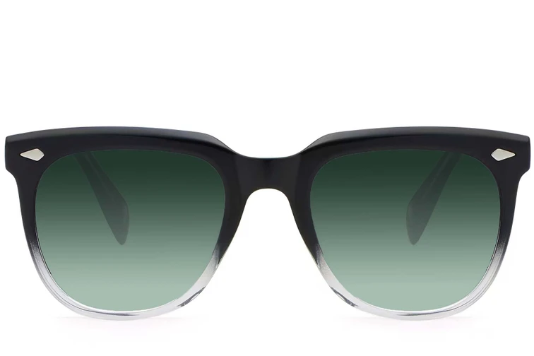 Lunettes de soleil rectangulaires en plastique noir #BS2503-0112