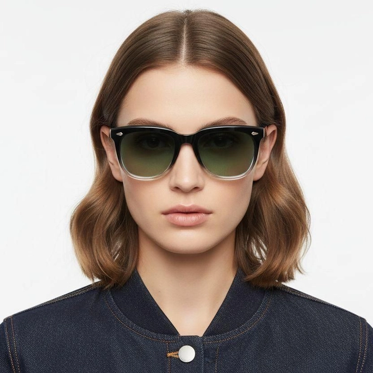 Rectangular Black Plastic Sunglasses #BS2503-0112