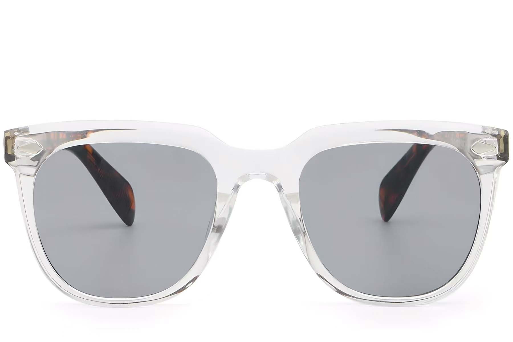 Rectangular Transparent Plastic Sunglasses #BS2503-0113