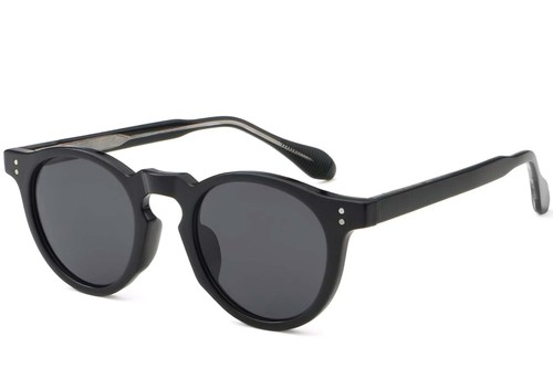 Lunettes de soleil ovales en plastique noir #BS2503-0114