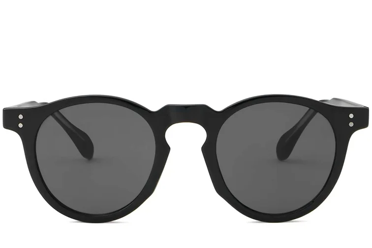 Occhiali da sole ovali in plastica nera #BS2503-0114