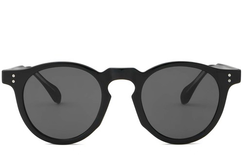 Lunettes de soleil ovales en plastique noir #BS2503-0114