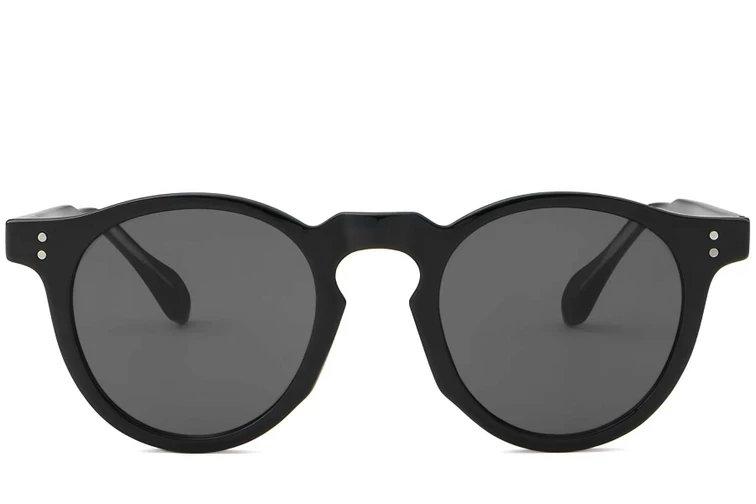 Lunettes de soleil ovales en plastique noir #BS2503-0114