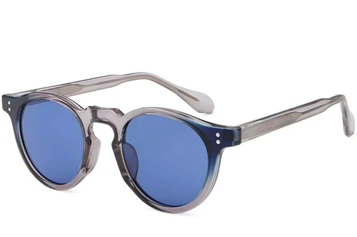 Lunettes de soleil ovales en plastique gris #BS2503-0115