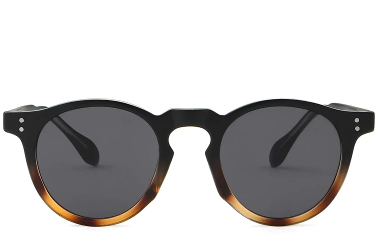 Gafas de sol ovaladas de plástico con diseño de carey # BS2503-0116