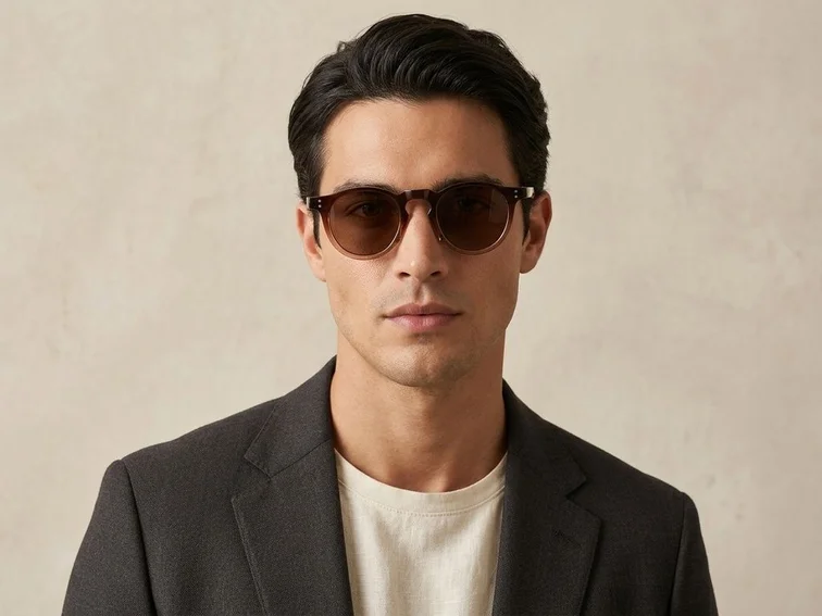Oval Brown Plastic Sunglasses #BS2503-0117