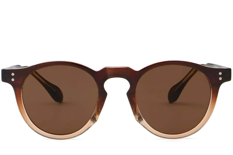 Oval Brown Plastic Sunglasses #BS2503-0117