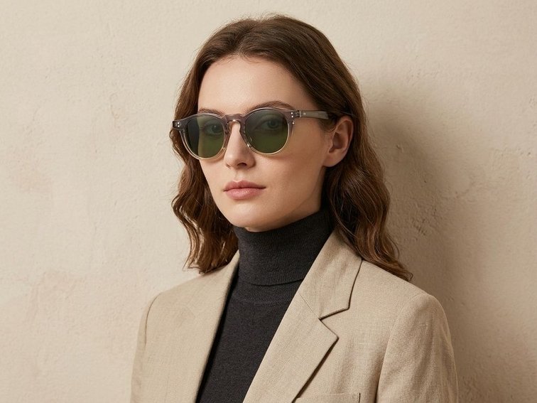 Oval Grey Plastic Sunglasses #BS2503-0118